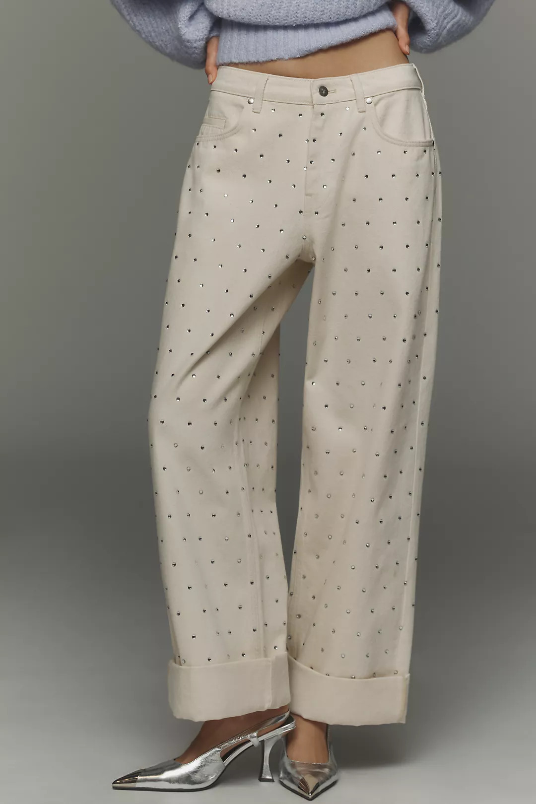 Pilcro Sparkle Relaxed Cuff Jeans | Anthropologie (US)