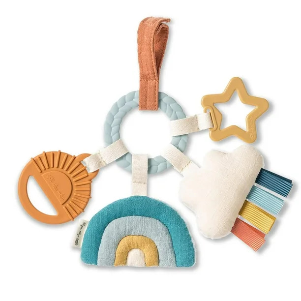 Itzy Ritzy Teething Activity Toy - Bitzy Busy Ring Features Braided Teething Ring and Dangling To... | Walmart (US)