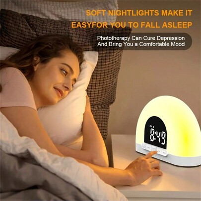 Sunrise Alarm Clocks, Digital Dimmable Sunrise Simulation Clock Smart Sleep Wake-Up Light Clock For Bedrooms Heavy Sleepers Kids | SHEIN