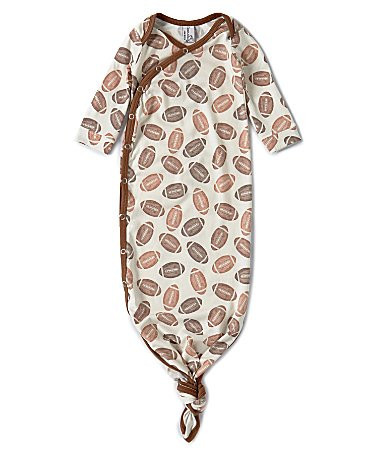 Copper Pearl Baby Boys Blitz Football Print Long Sleeve Knotted Gown - 0/6 Months | Dillard's