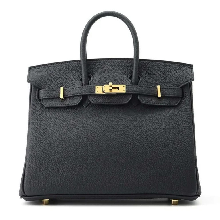Pre-Owned Hermes Birkin 25 handbag black Togo B stamp (Like New) - Walmart.com | Walmart (US)