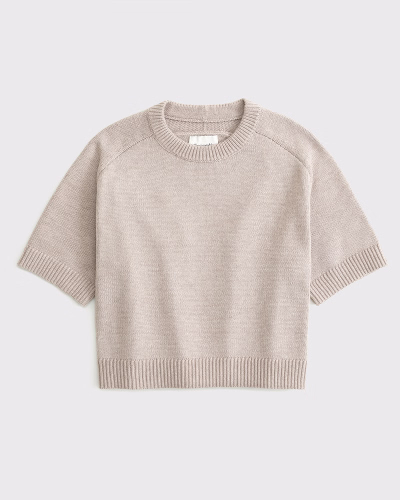 Abercrombie & Fitch Women's The A&F Madeline Crew Sweater Tee in Sand - Size XXS | Abercrombie & Fitch (US)