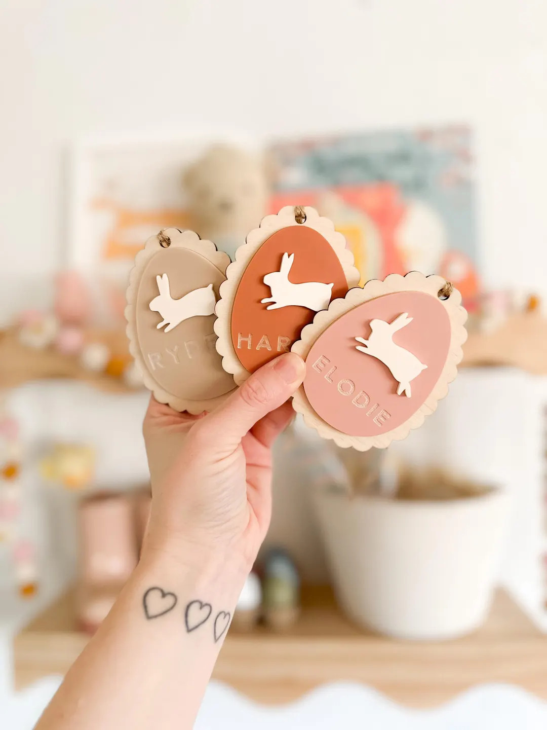 Scalloped Bunny Tag Easter Basket Tags Bunny Tags Name Tags Easter Basket Custom Name Tags Easter... | Etsy (US)