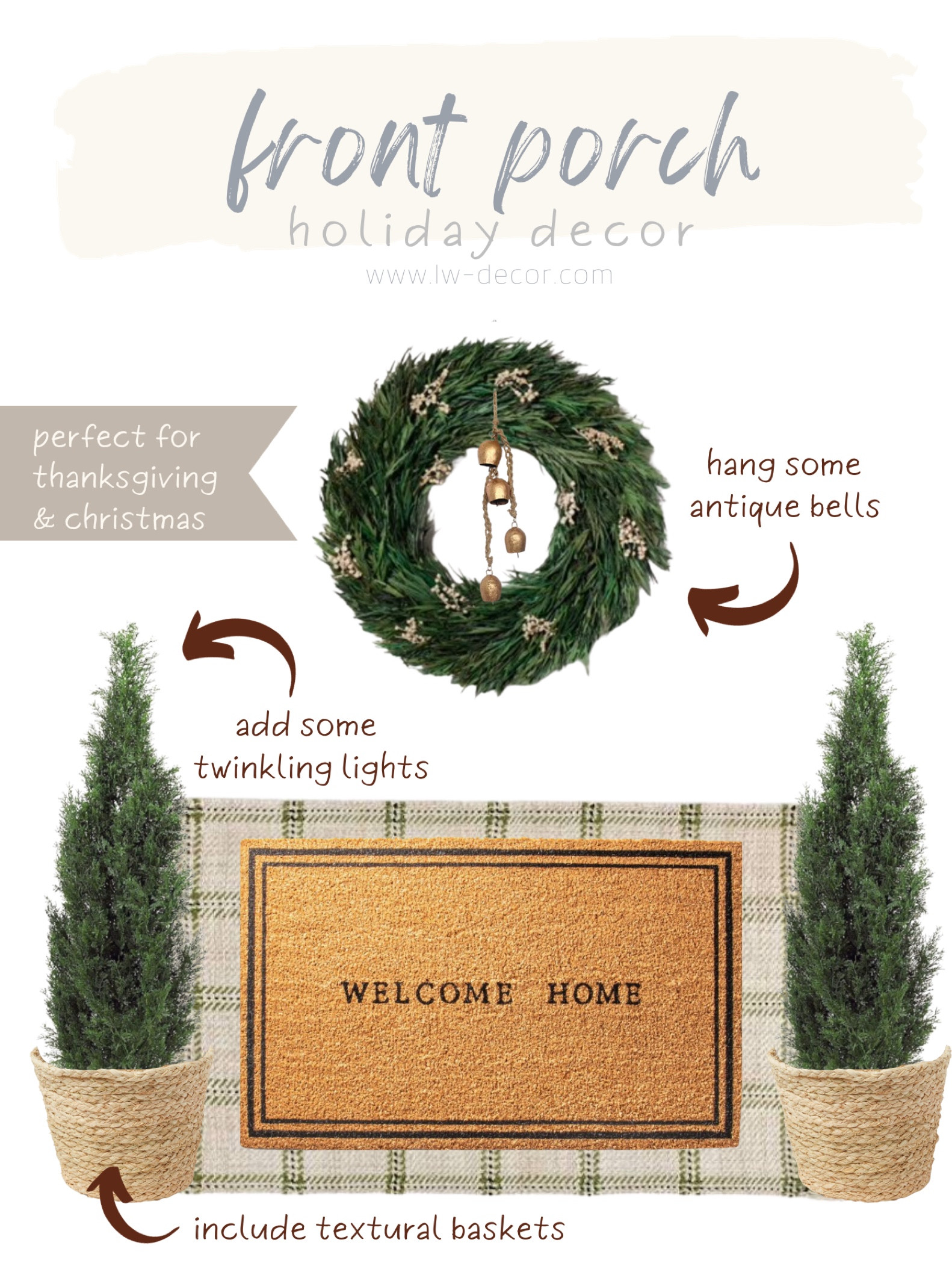A transitional way to decor the front porch for Thanksgiving and Christmas with this simple touches to decorate your front porch for the holidays. 

Christmas decor, holiday decor, front decor 

#LTKHoliday #LTKhome #LTKstyletip