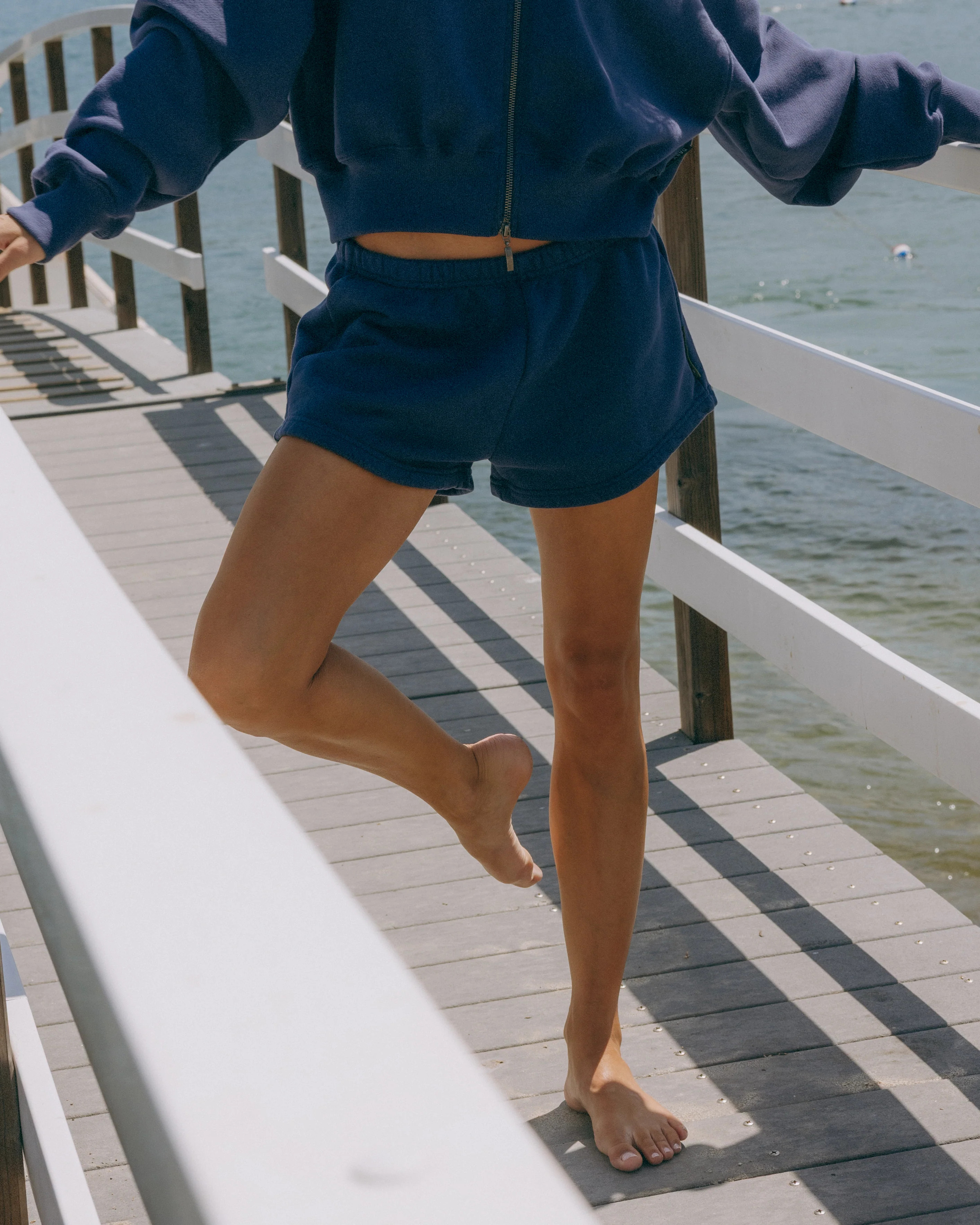 Heavyweight Mini Sweat Shorts - Navy | Daily Drills LLC