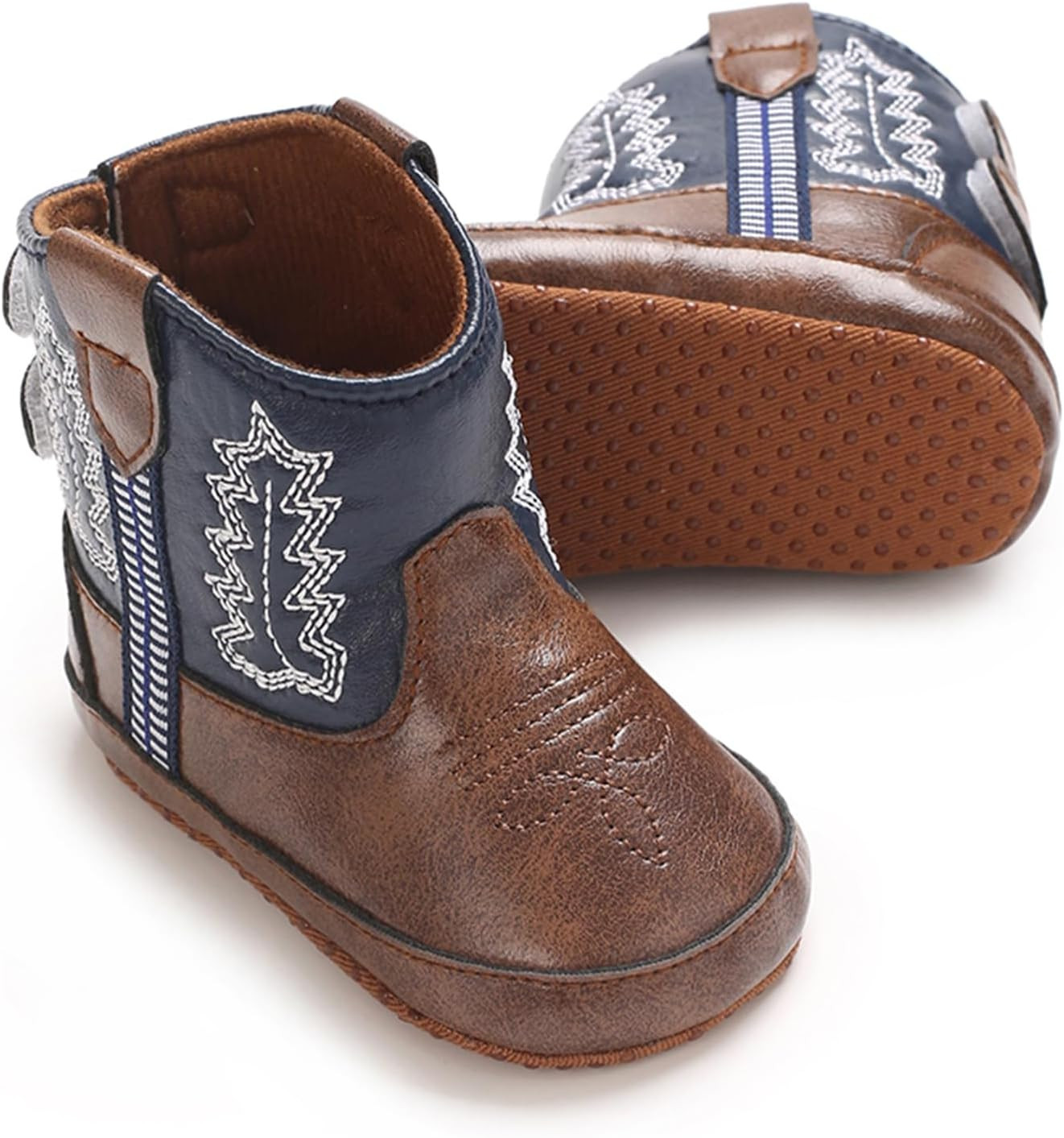Karwuiio Toddler Baby Boys Girls Western Cowboy Boots First Walker Crib Shoes Soft Sole Non-Slip Moccasins Bootie | Amazon (US)