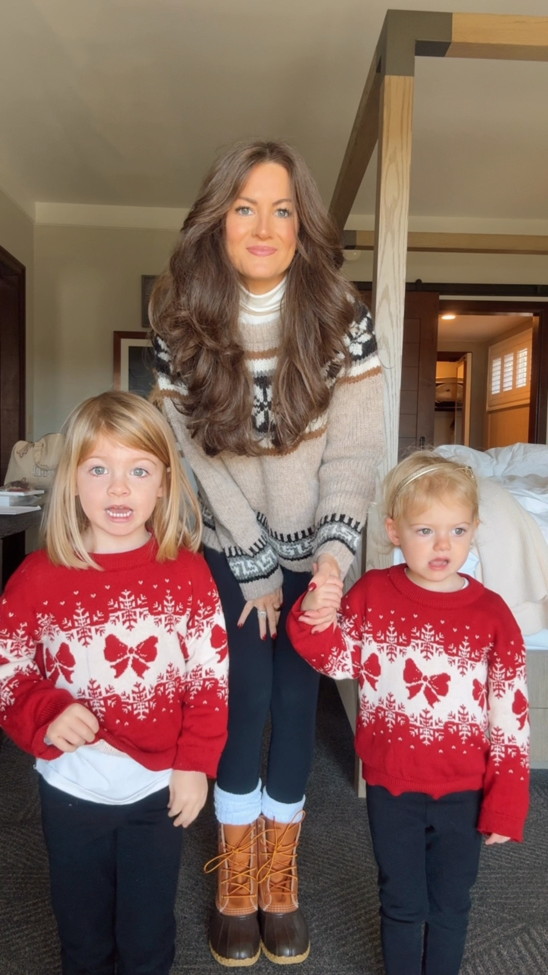 What we’re wearing today at the Ritz Carlton Lake Oconee! 

Christmas outfits, Christmas sweaters, black leggings, bean boots, white turtleneck 

#toddleroutfits #familyoutfits #cozyoutfits #fleecelinedleggings #christmassweater

#LTKHoliday #LTKTravel #LTKKids
