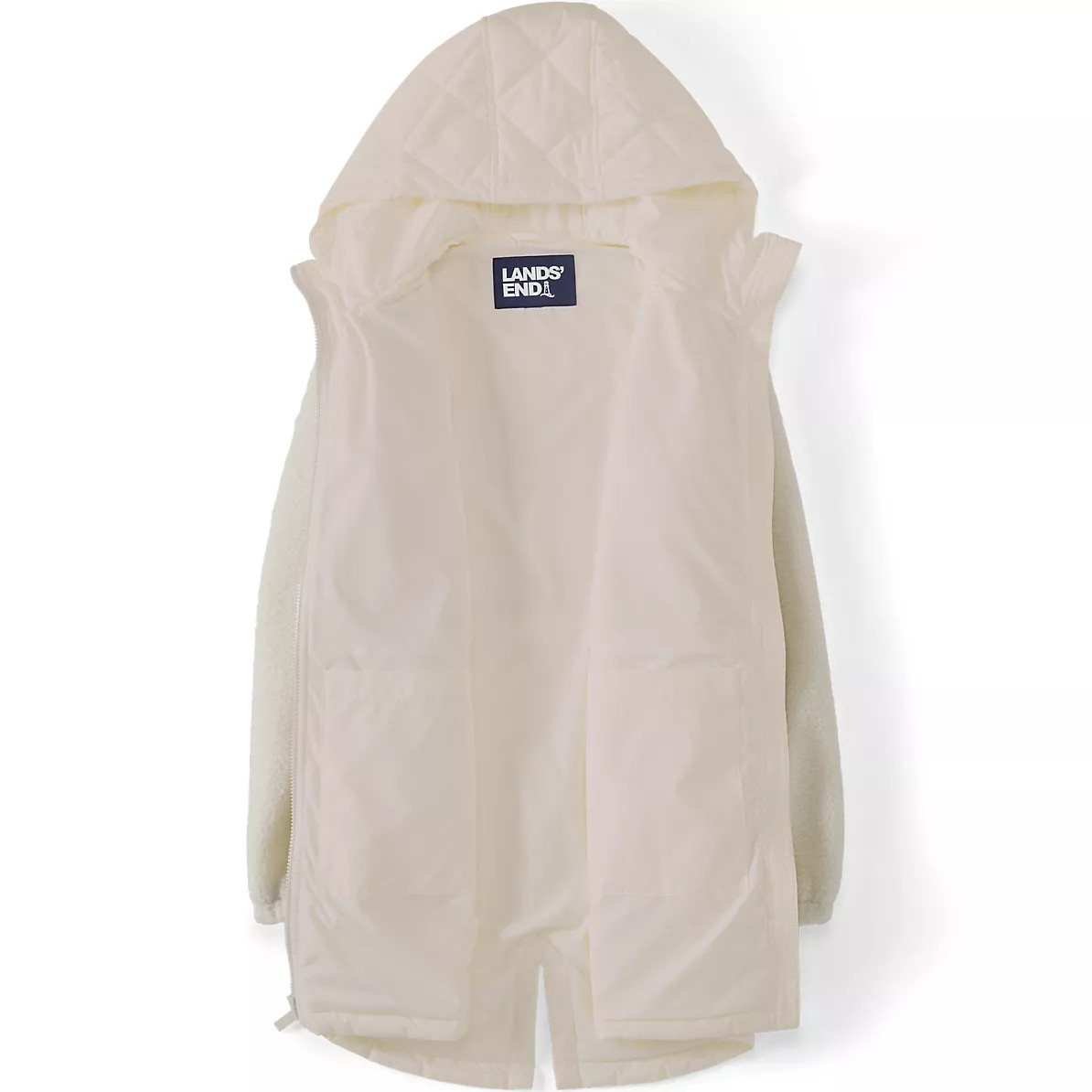 Women's Sherpa Fleece Quilted Mixed Media Parka | Lands' End (US)