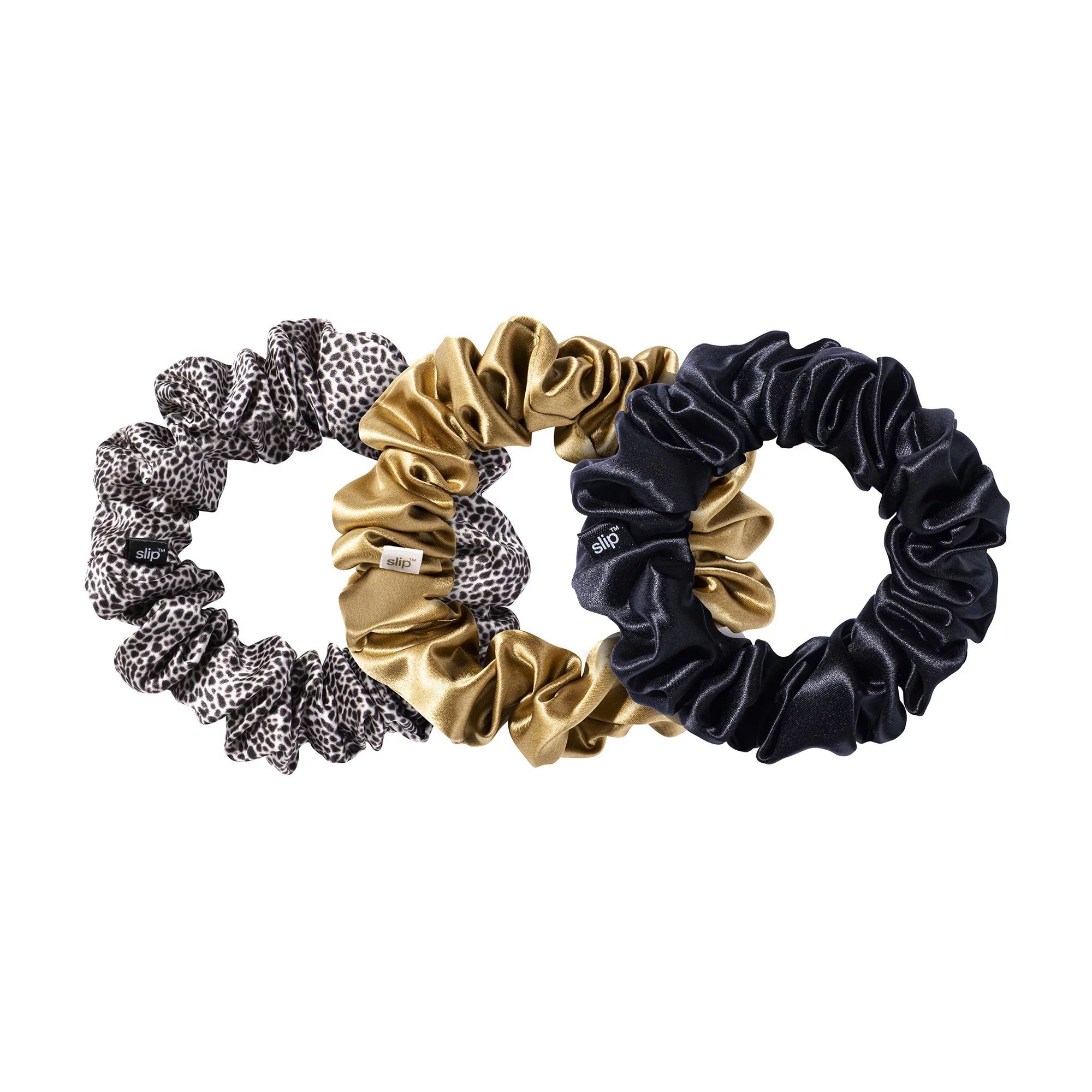 Slip Pure Silk Mixed Leopard Scrunchies Hair Tie, Assorted Colors, 3 ct | Walmart (US)