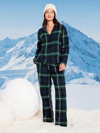 Plaid Flannel Pajama Pant Set for Women | Old Navy (US)