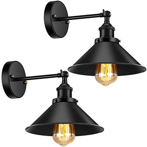 Licperron Black Wall Sconce, Industrial Vintage Wall Sconces Lighting Set of Two for Bedroom Kitc... | Amazon (US)