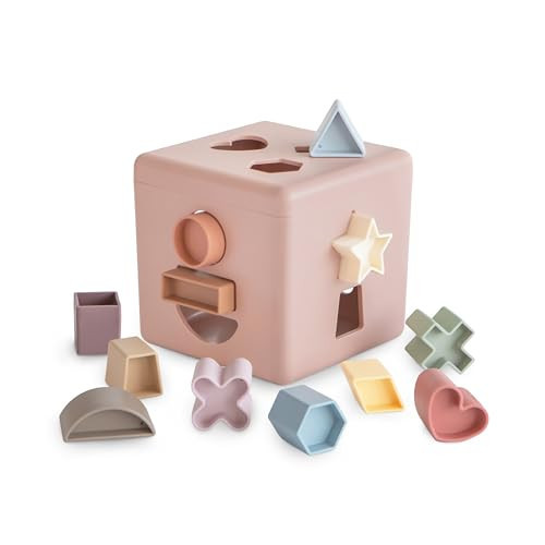 mushie Shape Sorting Box (Petal) | Educational Learning Toy for Toddlers with 12 Shapes | Made in Denmark (10+ Months) | Amazon (US)