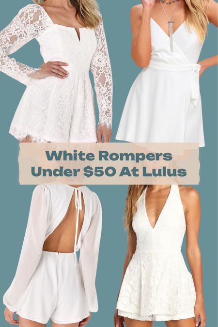 White rompers under $50 at Lulus. More of my picks below.

#summeroutfit #wedding #honeymoon #bacheloretteparty #vacationoutfit

#LTKwedding #LTKSeasonal #LTKstyletip