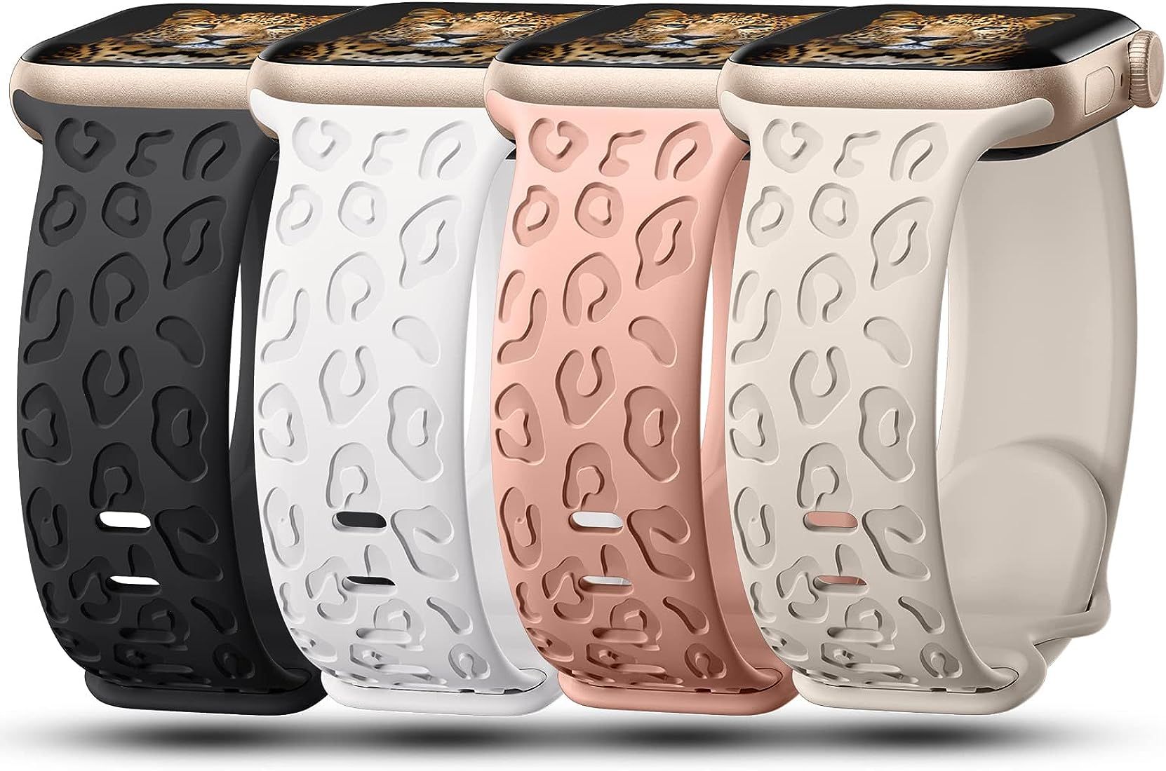 Amazon.com: CreateGreat Engraved Bands Compatible with Apple Watch Band 41mm 40mm 38mm, Leopard C... | Amazon (US)