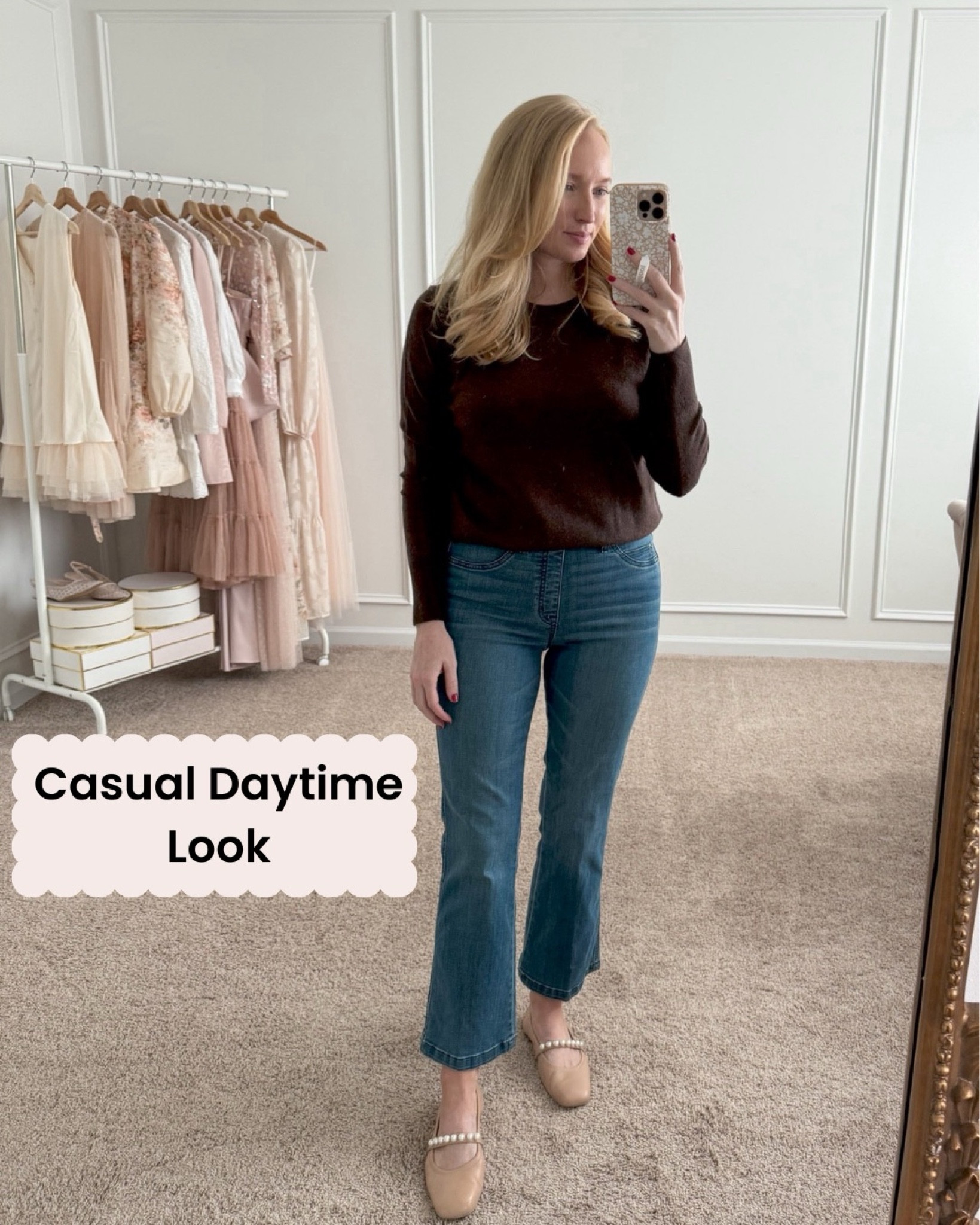 Casual daytime outfit perfect for a day of holiday shopping! This cashmere sweater is from J.Crew and I paired it with the Spanx Kick Flare jeans. Wearing size small in both. Use my code AMANDAJOHNXSPANX for 15% off the jeans. winter outfits // casual outfits // daytime outfits // shopping outfits // work outfits 

#LTKSeasonal #LTKWorkwear #LTKStyleTip