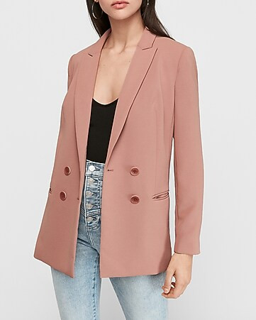 Double Breasted Boyfriend Blazer | Express
