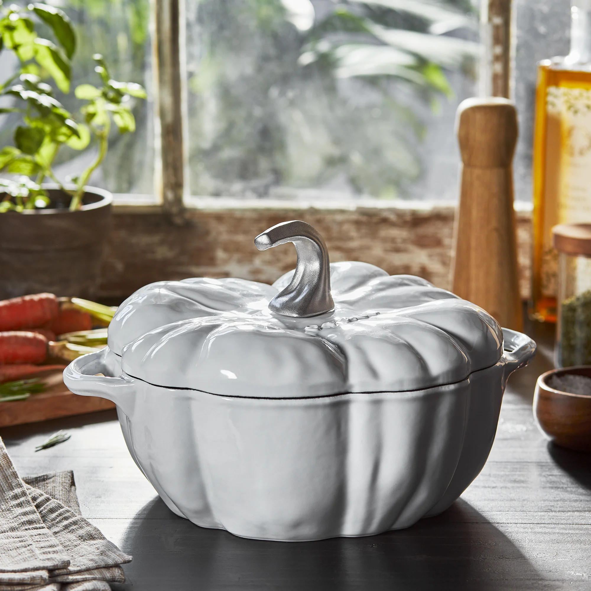 STAUB Cast Iron 3.5-qt Pumpkin Cocotte with Stainless Steel Knob Hand Crafted In France | Wayfair North America