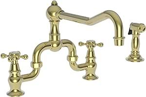 Newport Brass 9452-1/01 Chesterfield Double Handle Bridge Kitchen Faucet with Side Spray and Meta... | Amazon (US)