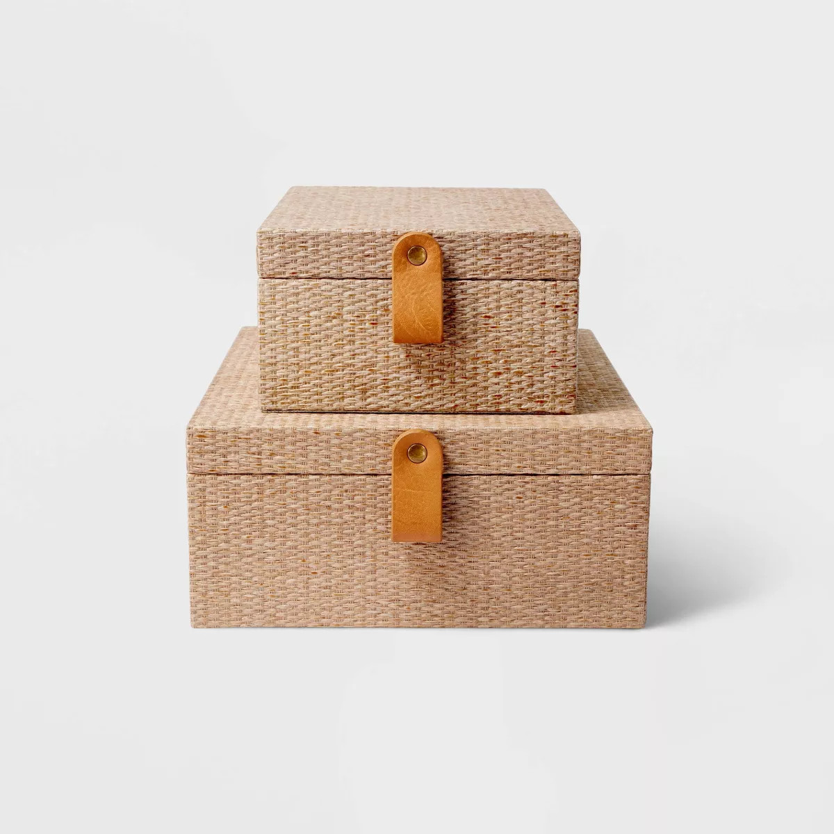 Woven Storage Boxes Set of 2 Taupe - Threshold™: Desk & Office Organizers, , Recycled Materials | Target