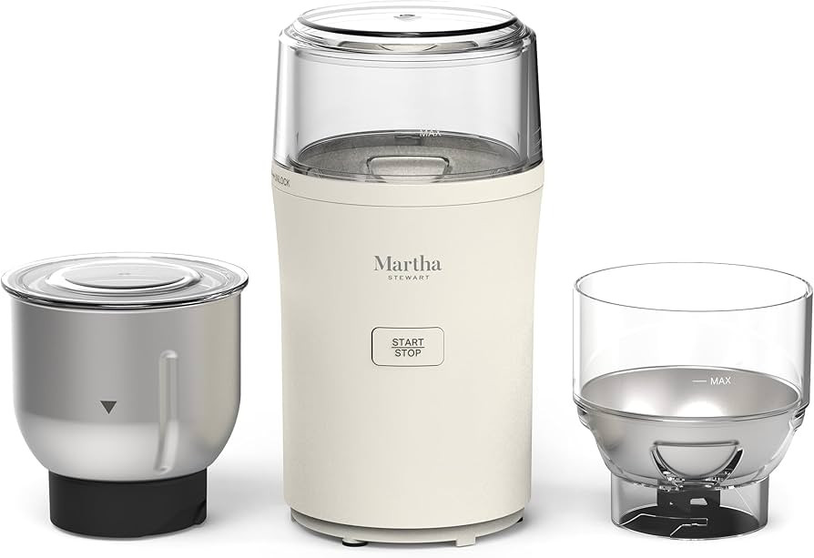 Martha Stewart Electric Coffee & Spice Grinder, Dual 2.5oz Removable Bowls, Storage Lid... | Amazon (US)