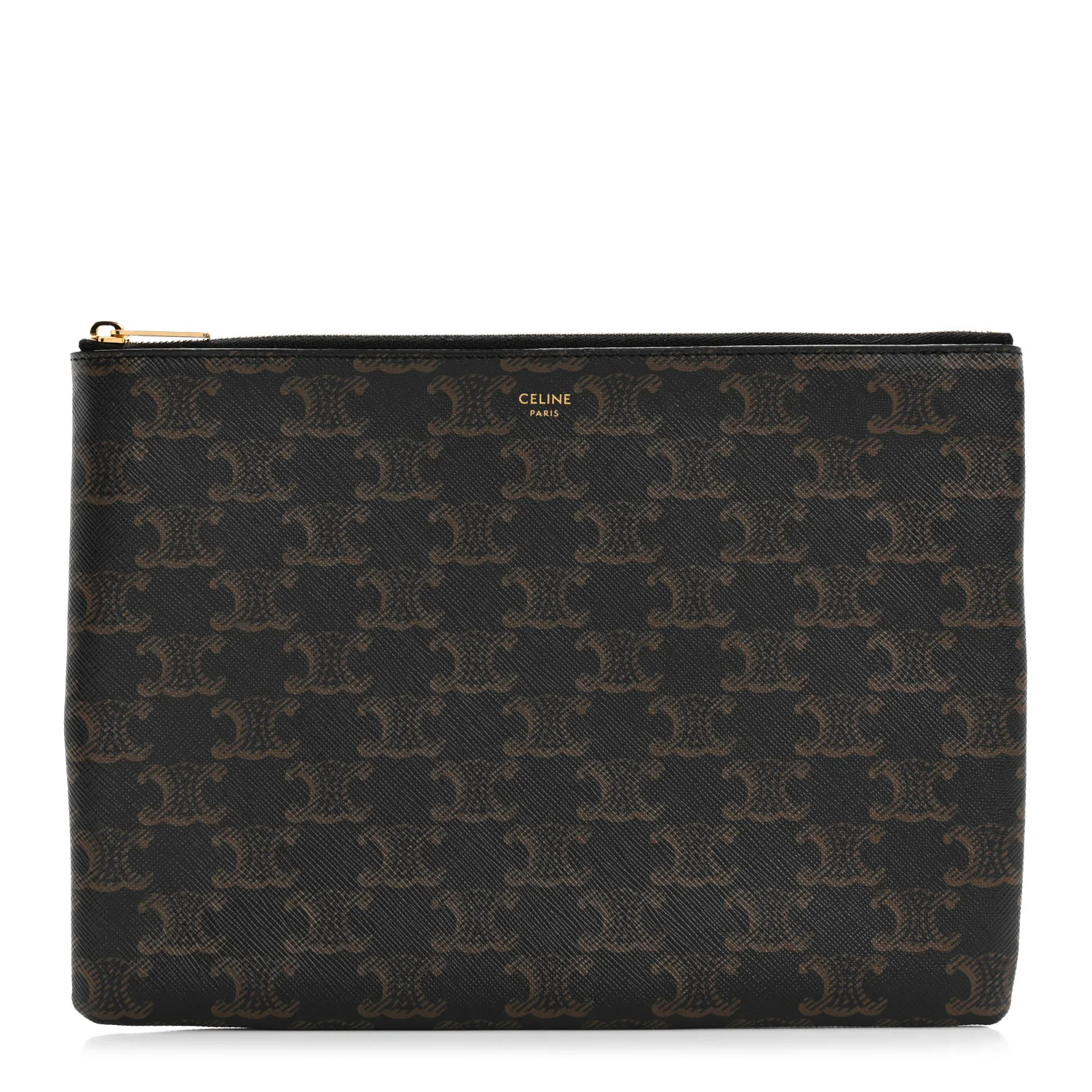 Celine Triomphe Canvas Pouch Black 1740660 | FASHIONPHILE (US)