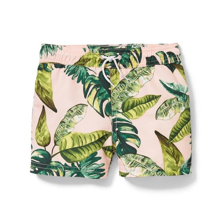 Palm Print Pull On Swim Short | Janie and Jack