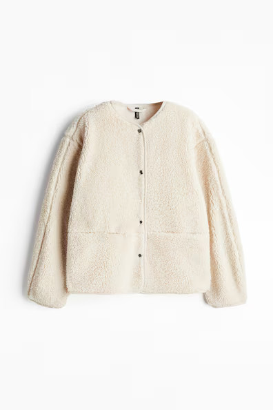 H & M - Jacke aus Teddyfleece - Beige - Damen | H&M (DE, AT, CH, NL, FI)