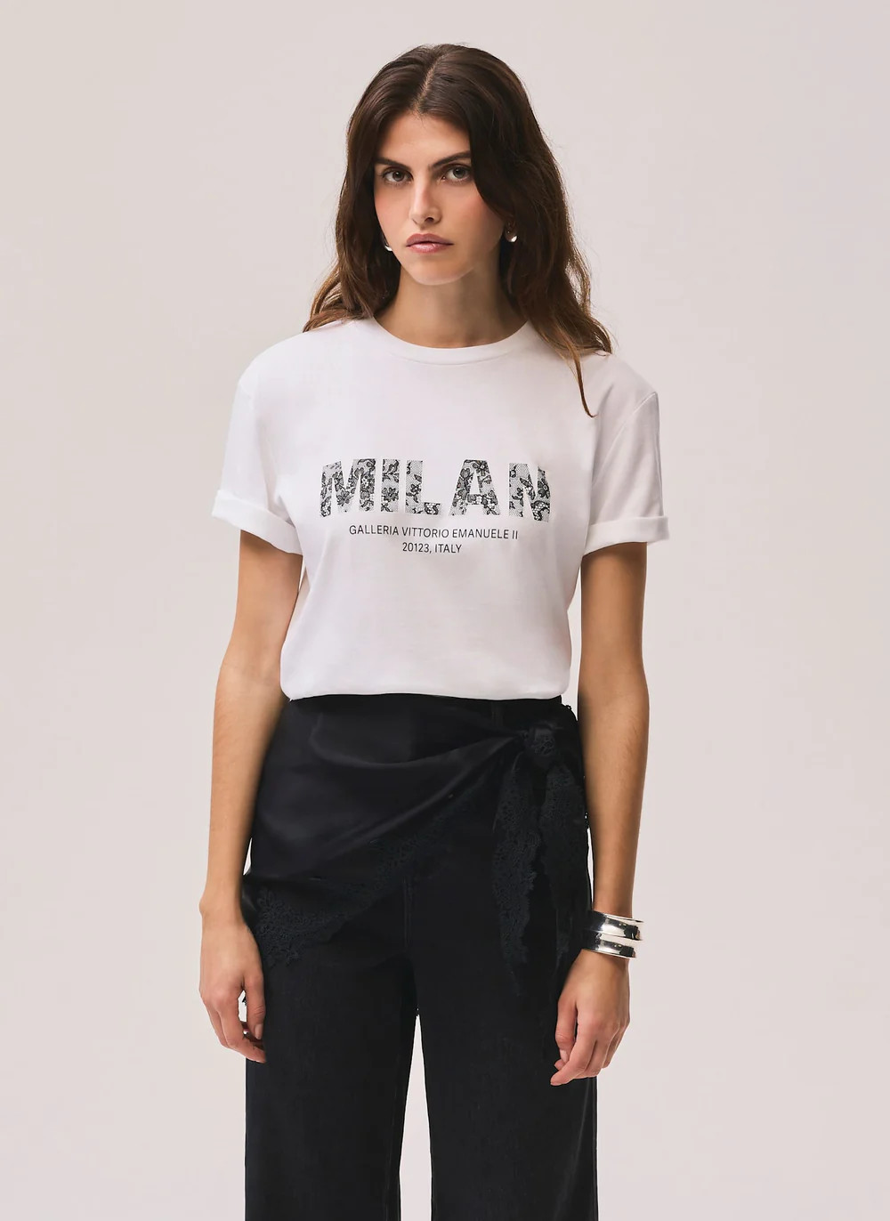 White Cotton Milan Graphic T-Shirt | Mint Velvet