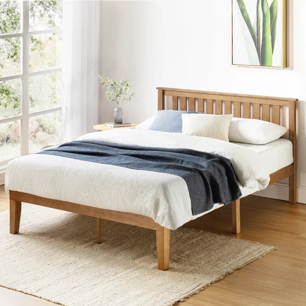 Natural Travie Solid Wood Platform Bed | Wayfair Professional
