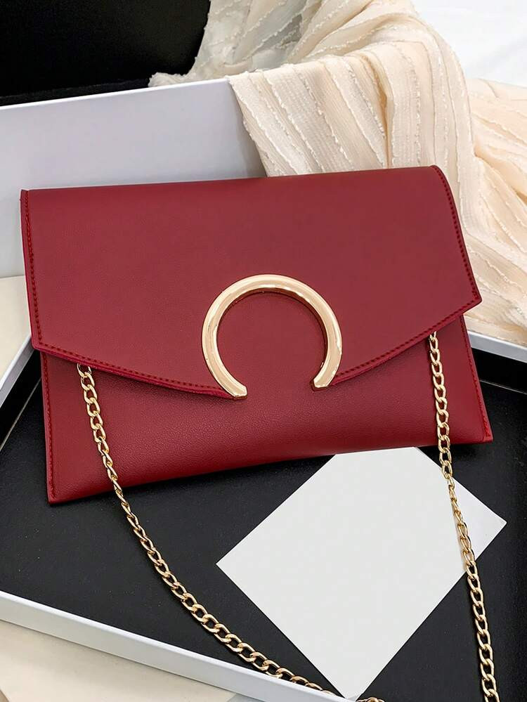 Briefumschlag Tasche mit Mittel Metall Dekor, Kette, Gurt, | SHEIN