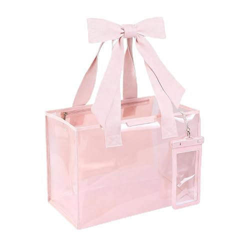 Pink Jelly Tote Bag, Bow Tote Bags for Women,Beach Bags for Women,Pool Bags for Girl,Cute Beach W... | Amazon (US)