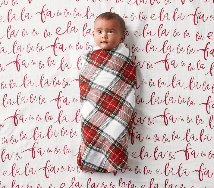 My First Christmas Organic Muslin Swaddle Set | Pottery Barn Kids