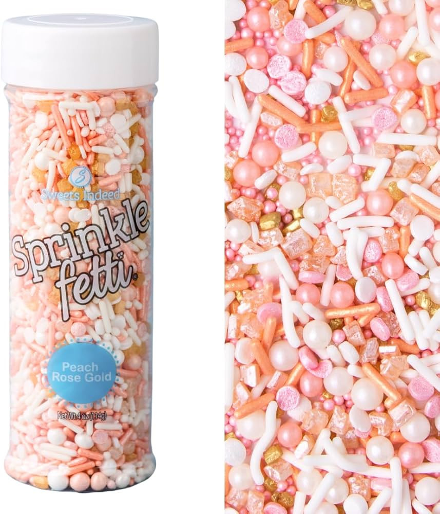 Sweets Indeed Sprinkles, Peach Rose Gold Edible Sprinkle Mix, Perfect for Cake Decorations, Bakin... | Amazon (US)