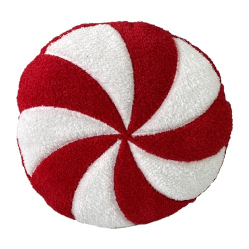 EsEico Peppermint Candy Pillows - Candy Throw Pillows|Round Candy Pillow |Candy Cane Lane Throw Pillow|Red Lollipop Pillow| Candy Cushion Red White |Candy Cane Shaped Pill, IHR346O3AIAE8UOI | Amazon (US)