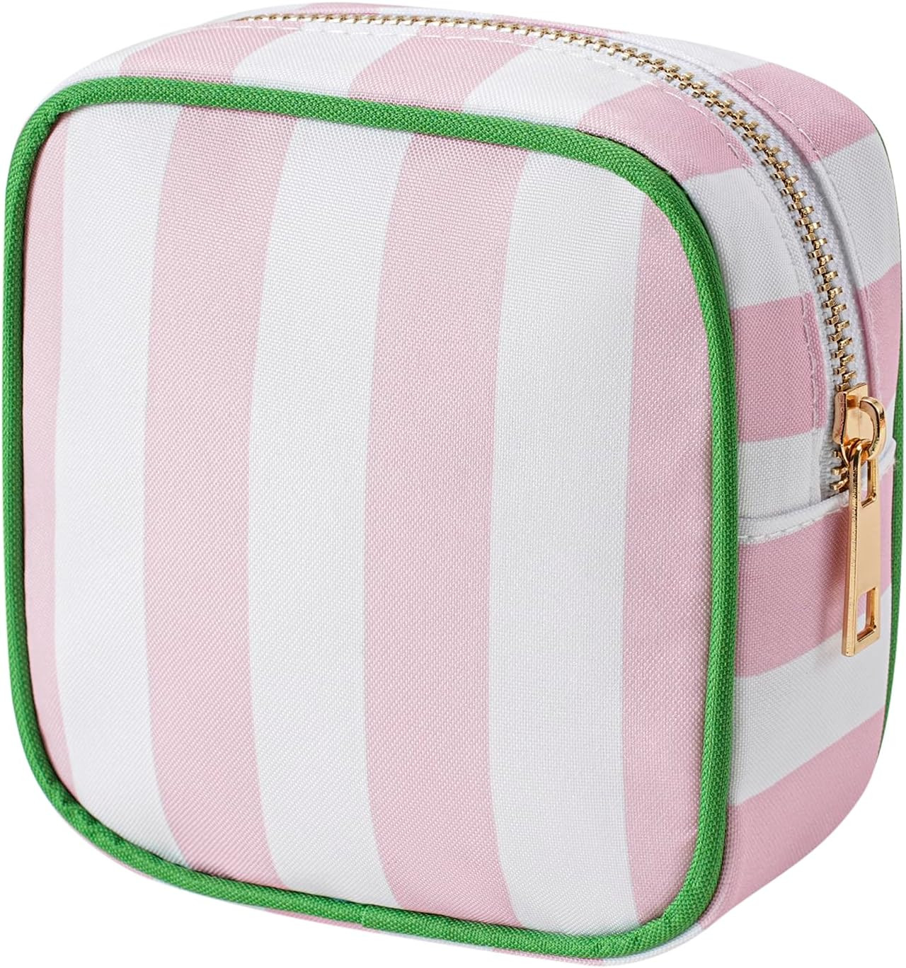 Small Stripe Makeup Bag for Purse, Mini Cosmetics Bag with Zipper, Cute Cosmetic Pouch for Women ... | Amazon (US)