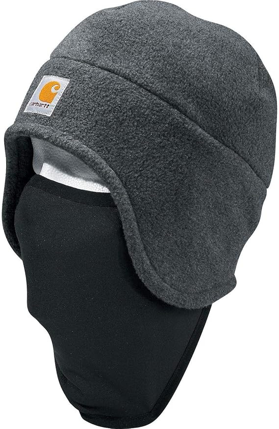 Carhartt Men's Fleece 2-In-1 Headwear,Charcoal Heather,One Size | Amazon (US)