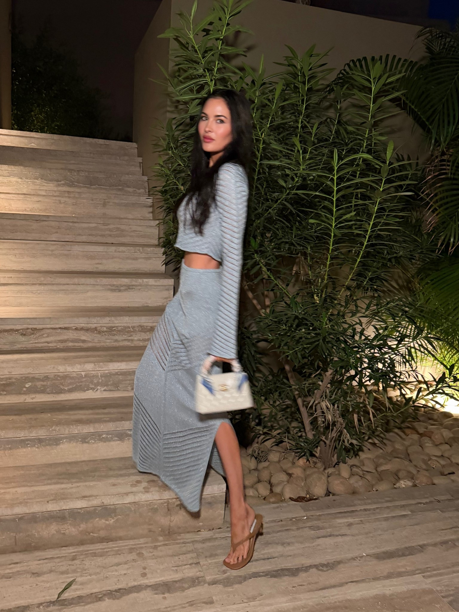 Dinner look in Cabo. Wearing XS in skirt & S in top 