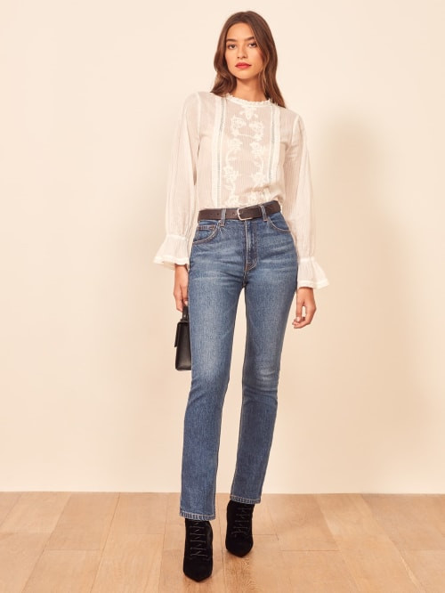 Liza High Rise Straight Jeans | Reformation (Global)