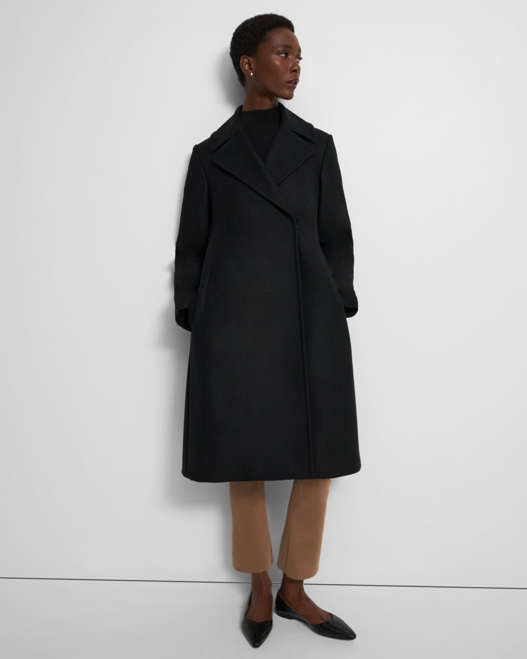 Sculpted Coat in Recycled Wool Melton | Theory