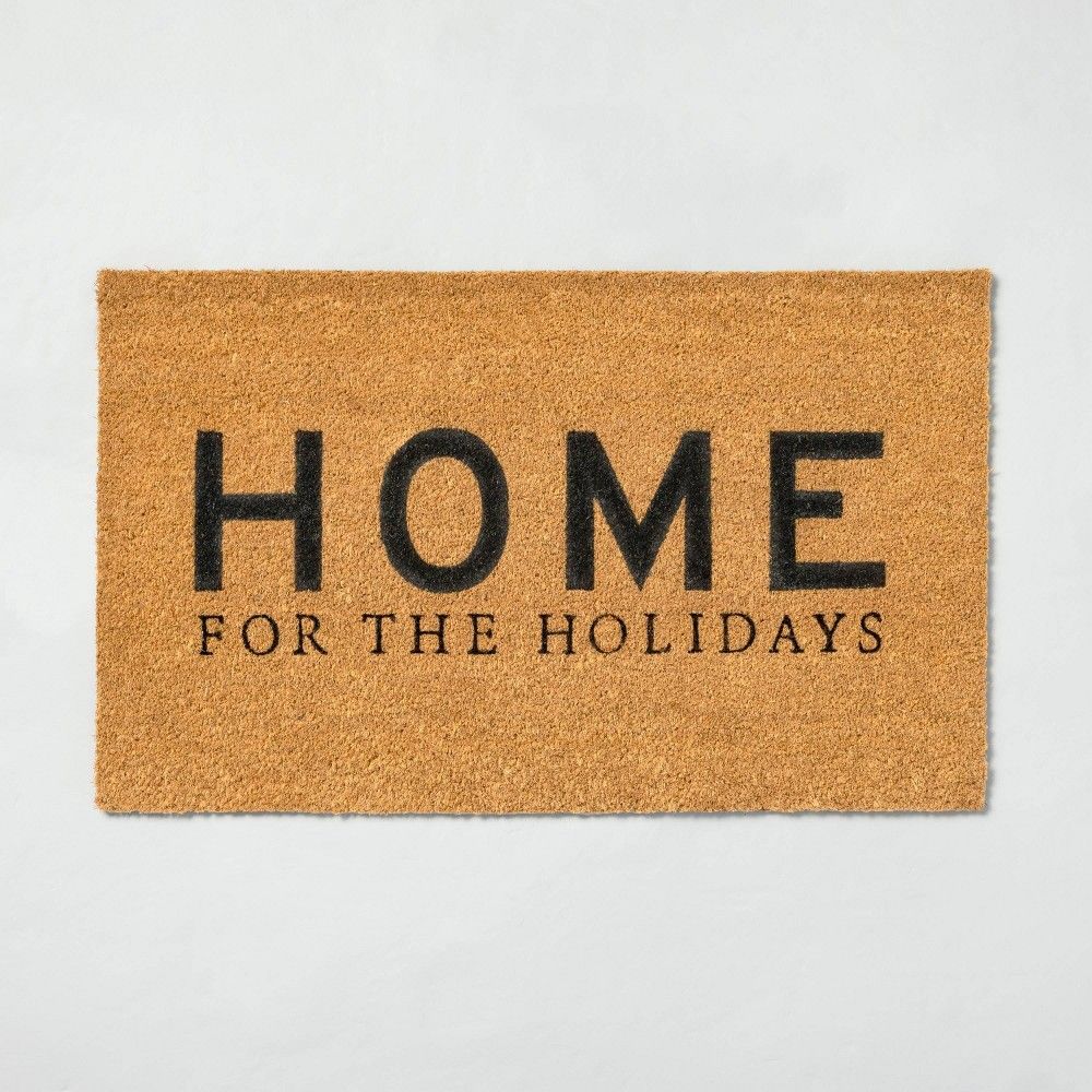 'Home For The Holidays' Seasonal Doormat Black - Hearth & Hand™ with Magnolia | Target