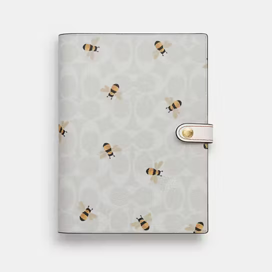Notebook In Signature Canvas With Bee Print | Coach Outlet US