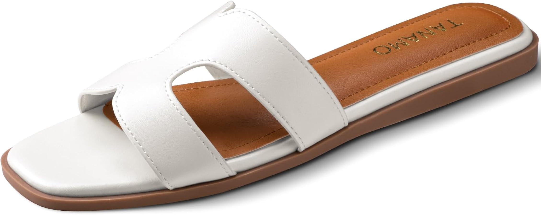 Womens's Sandals Girls Slides Sandals Women Dressy Summer Flat Sandals Square Open Toe Casual Bea... | Amazon (US)