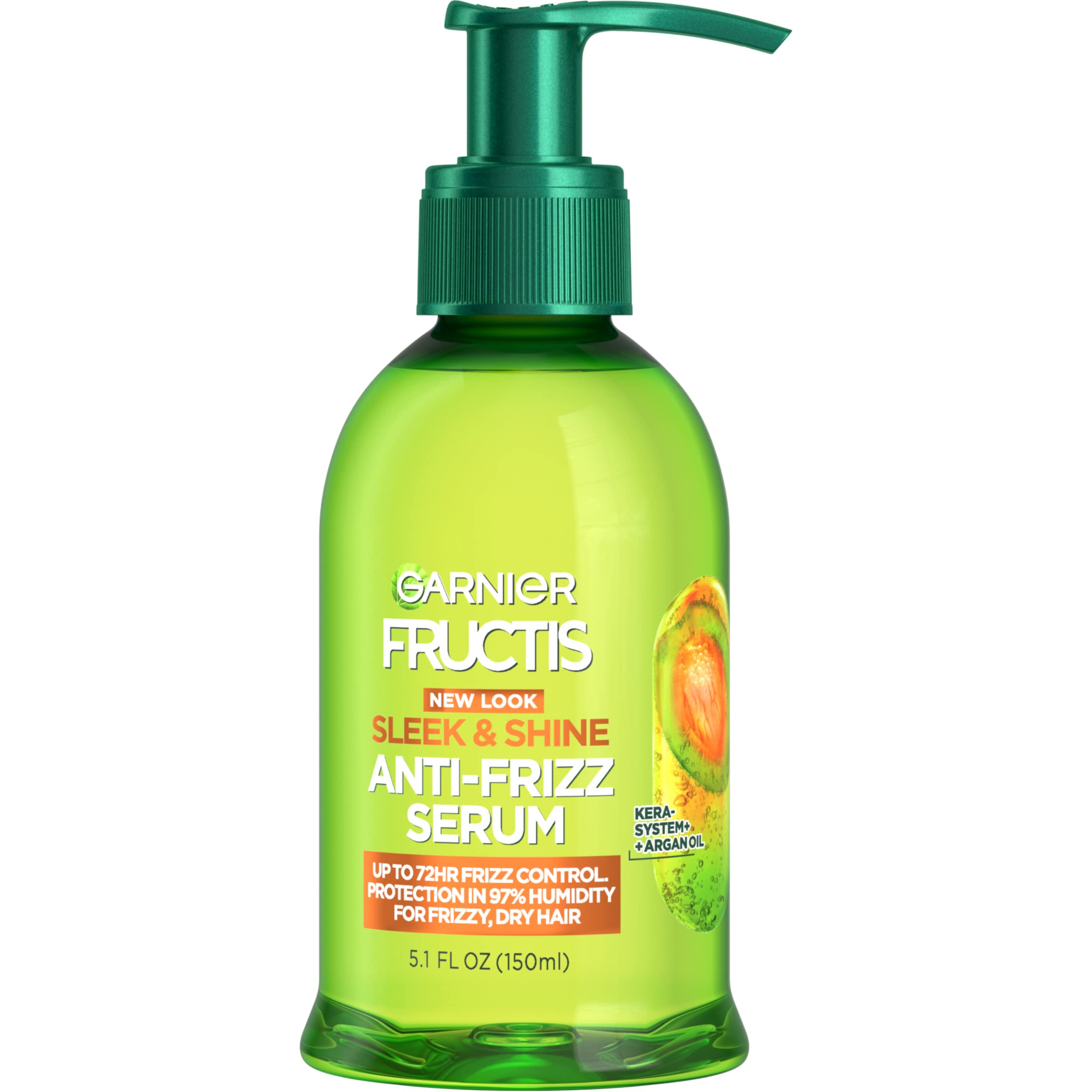 Garnier Fructis Sleek & Shine Anti-Frizz Serum for Frizzy, Dry Hair, Argan Oil, 5.1 Fl Oz, 1 Count ( | Amazon (US)