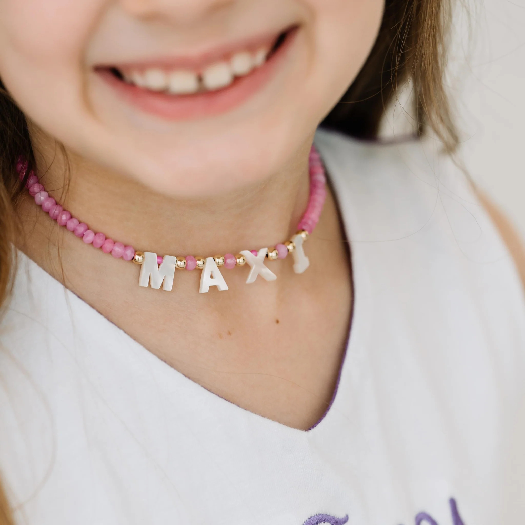 Custom Name Necklace: Hot Pink | The Worthy Co.