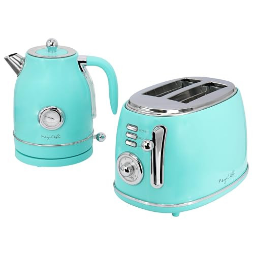 MegaChef 1.7 Quart Electric Tea Kettle and 2 Slice Toaster Combo (Turquoise) | Amazon (US)