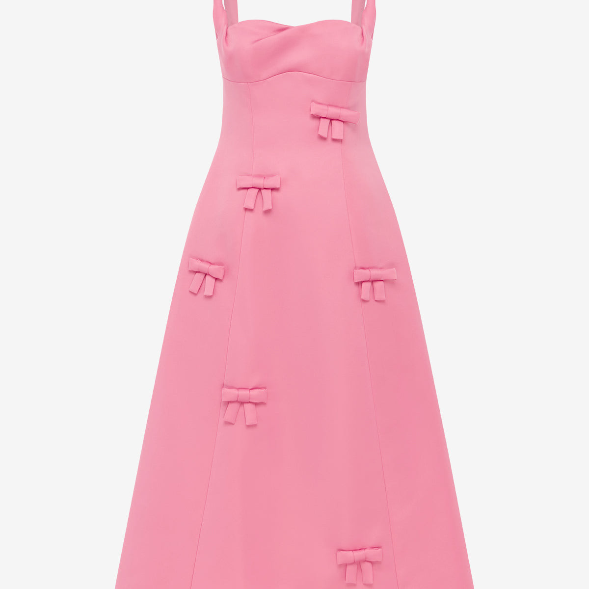 Beatrice Bow Midi Dress - Fuchsia | LEO LIN US
