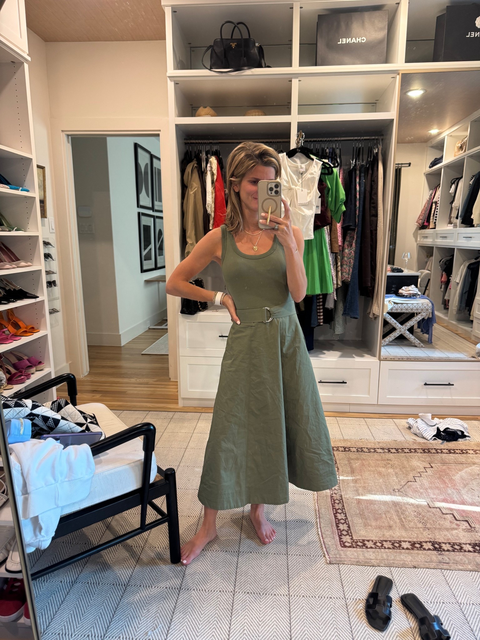 Olive green Veronica beard dress - wearing XS 