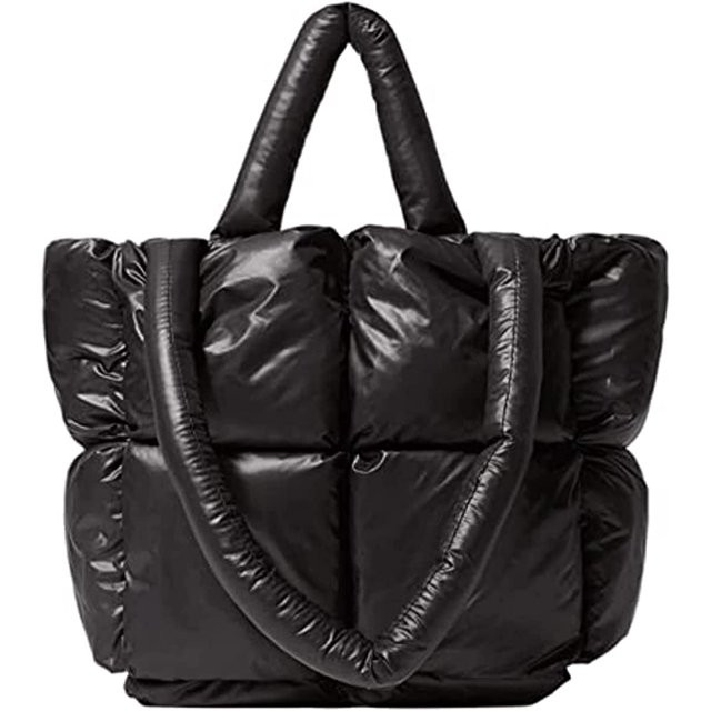 Barabum Women Quilted Puffer Tote Bag Soft Padded Down Handbag Space Totes Puffer Shoulder Bag Ny... | Walmart (US)