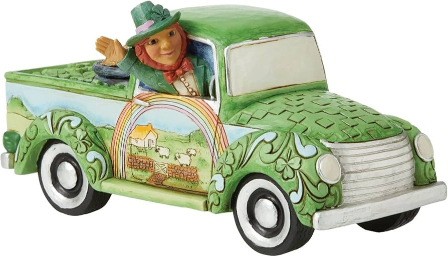 Enesco Jim Shore Heartwood Creek Leprechaun in Green Truck Figurine | Amazon (US)