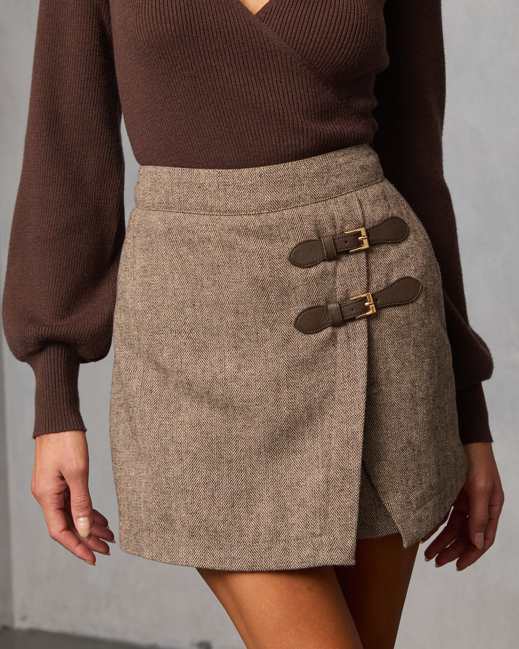 Mariglen Dual Belted Mini Skort | VICI